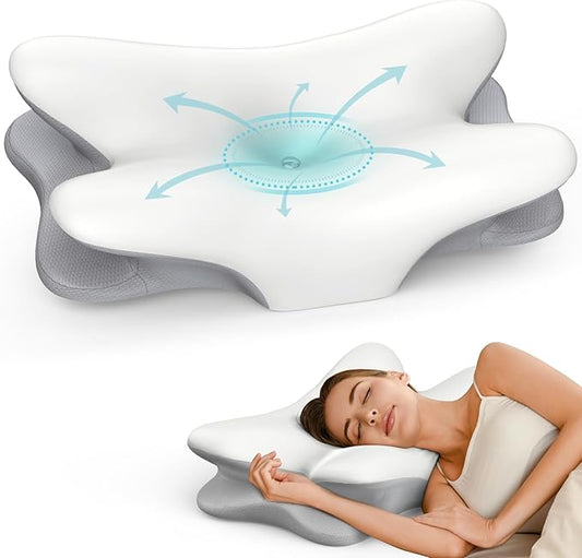 Cervical Pillow for Neck Pain Relief, Ergonomic Neck Pillow for Sleeping Contour Memory Foam Pillows, Orthopedic Bed Pillow for Side Back Stomach Sleepers