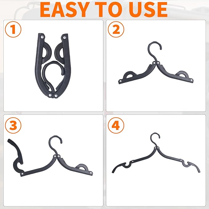 10Pcs Travel Hangers for Cruise Foldable Hangers - Portable Folding Clothes Hangers Travel Accessories Foldable Clothes Drying Rack Cruise Essentials
