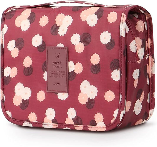Mossio Hanging Toiletry Bag - Large Cosmetic Makeup Travel Organizer for Men & Women with Sturdy Hook