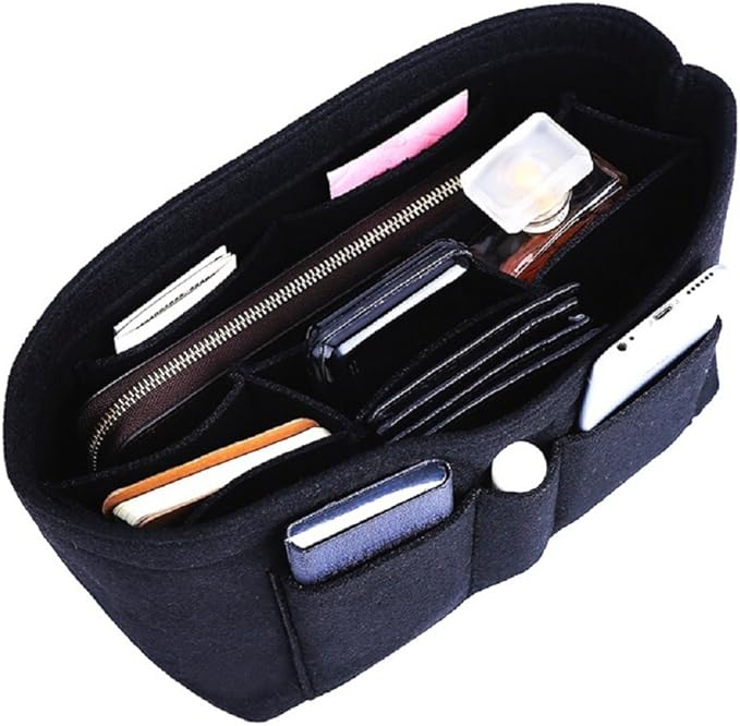 ZTUJO Purse Organizer Insert, Felt Bag Organizer For Handbag, 13 Colors, 6 Sizes (X-Large, Black)