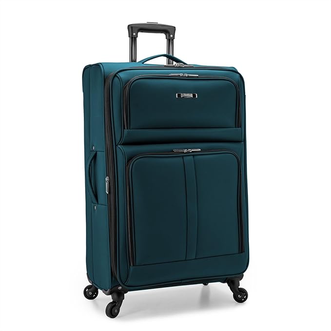 U.S. Traveler Anzio Softside Expandable Luggage with Spinner Wheels, Teal, 3-Piece Set (22/26/30)