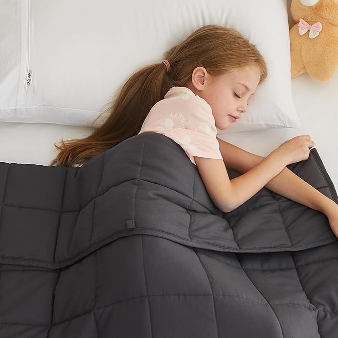 L'AGRATY Weighted Blanket Kids - 40"x60" 10lbs Breathable Childrens Heavy Blanket Microfiber Material with Glass Beads All-Season Summer Fall Winter Soft