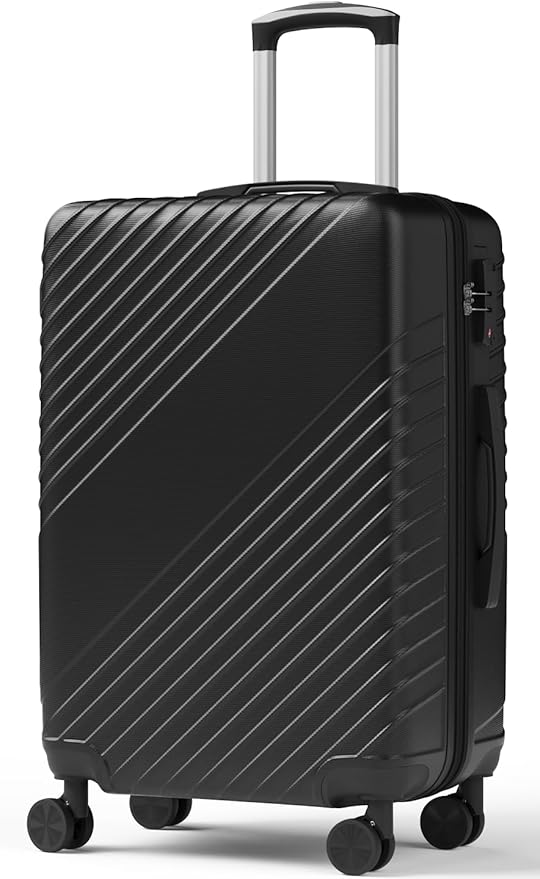 24 Inch Checked Luggage, ABS Hardside Suitcase with Spinner Wheels, Lightweight Medium Luggage with TSA Lock for Women and Men, Expandable Travel Suitcase for Business, Road Trips & Family Vacations