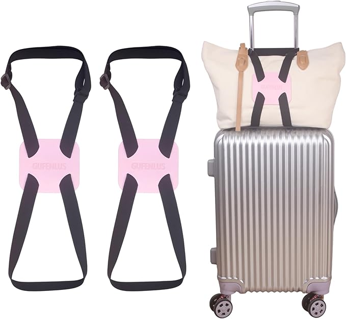 Luggage Straps，Luggage Straps for Suitcases Add a Bag Easy to Travel Belt for Luggage，Bag Bungee for Luggage，Adjustable Size Luggage Belt (Light Pink-2)