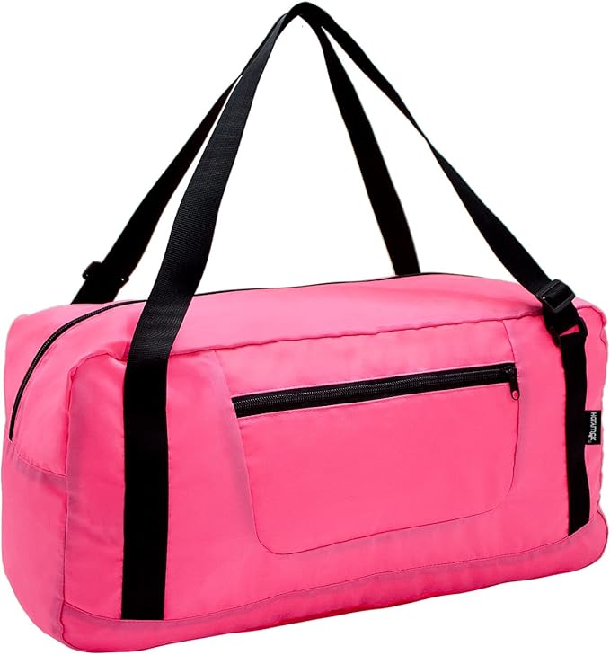 HOLYLUCK Foldable Travel Duffel Bag For Women & Men Luggage Great for Gym - pink