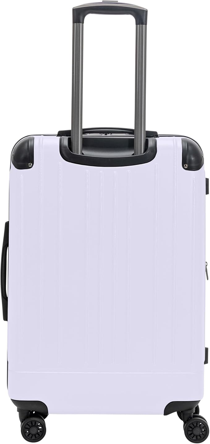 Flying Axis Collection Lightweight Hardside Expandable 8-Wheel Spinner Luggage, Lavender, 24-Inch Checked