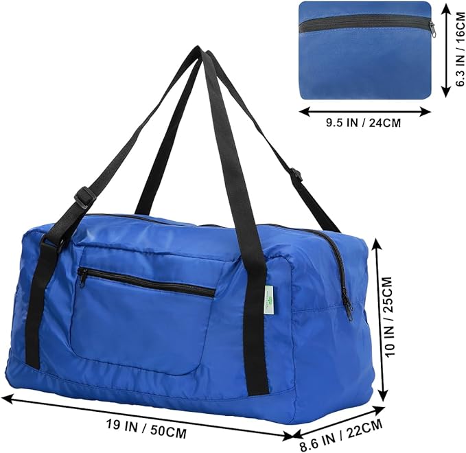 HOLYLUCK Foldable Travel Duffel Bag For Women & Men Luggage Great for Gym (Blue)