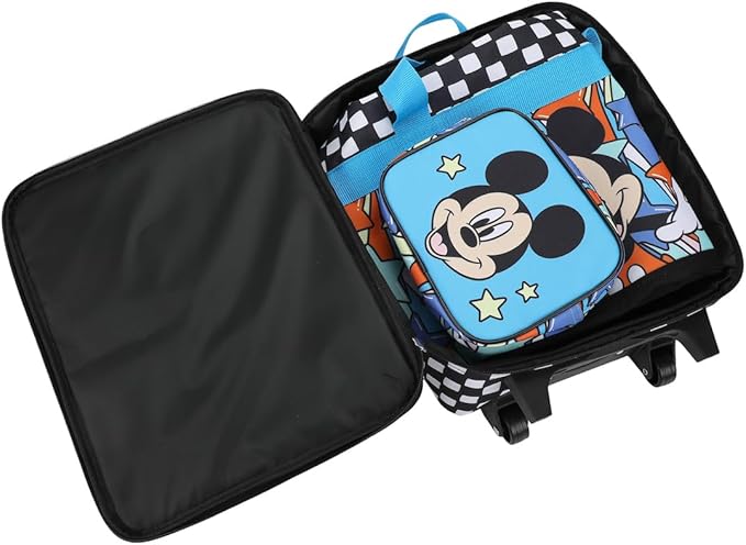 Bioworld Disney Mickey Mouse Polka Dots Youth 4-Piece Travel Set Carry on Luggage