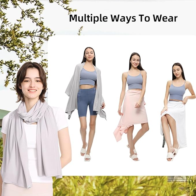 Sun Shawl UV Sun Protection UPF 50+ Beach Travel Scarf Wrap Summer Swimsuit Cover Up Cooling Blanket