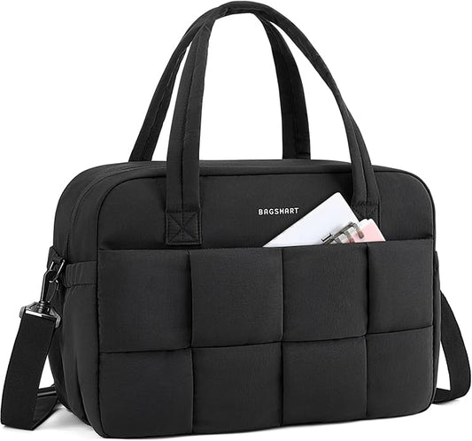 BAGSMART Gym Bag for Women, Personal Item Puffer Duffle Bag, Weekender Overnight Carry On Tote Handag for Travel