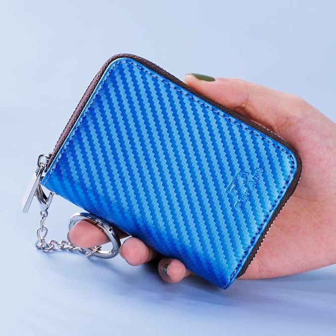 FurArt Zipper Wallet Women, RFID Blocking Credit Card Wallet, Business Card Holder, Compact Size KeyChain Wallet