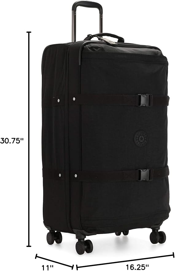 Kipling Spontaneous Softside Spinner Wheel Luggage, Integrated TSA Accepted Lock, Black Noir, Checked-Large,KI4193