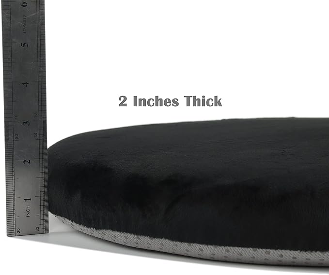Sigmat Memory Foam Seat Cushion Anti-Slip Soft Round Chair Pad 18 Inch Velvet Black