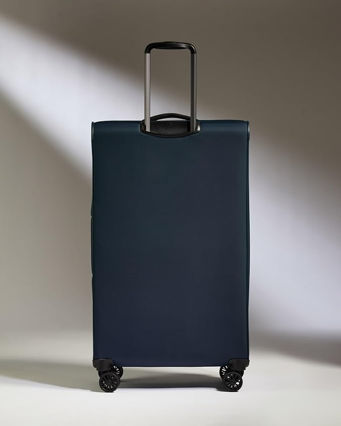 ANTLER - Soft Stripe Large Luggage - 31" Softside Suitcase, Durable, Lightweight & Expandable, 4 Spinner Wheels - Adjustable Handle, TSA Lock, Indigo Blue