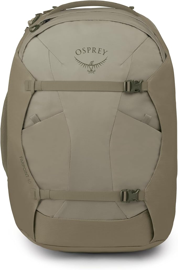 Osprey Farpoint 40L Men's Travel Backpack - Carry On Bag with Laptop Sleeve and Toiletry Pocket, Sawdust