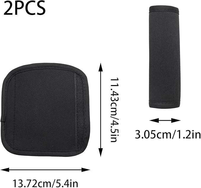 2pcs Black Luggage Handle Wraps for Suitcase- Soft Suitcase Handle Covers for Travel Accessories（ Bright Color for Suitcase Tags Identifiers ）