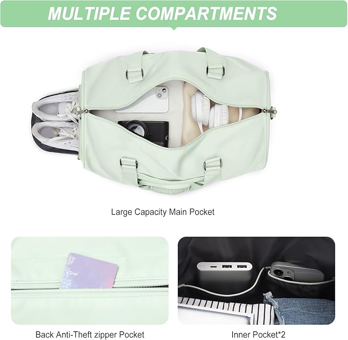 Gym Bag Womens,Travel Duffel Carry on Bag Sport Tote Bag Weekend Overnight Bag
