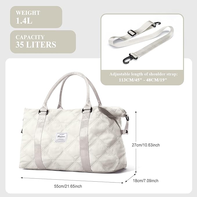 HYC00 Travel Duffel Bag,Carry-on Overnight Weekender Bags for Women,Sports Tote Gym Bag with Wet Pocket