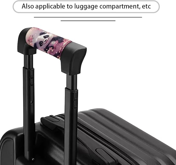 BIGCARJOB Pink Panda Luggage Handle Cover Set for Suitcase 2 Pieces Kawai Panda Luggage Handle Wrap Trolley Case Grip Suitcase Identifier Protective Cover Universal Fit
