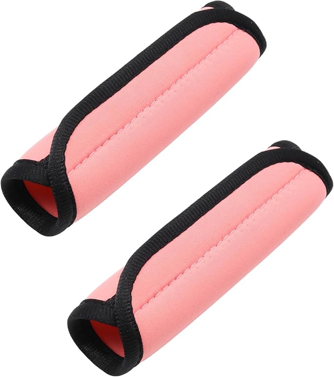 2pcs Pink Luggage Handle Wraps For Suitcase - Soft Suitcase Handle Covers for Travel Accessories（ Bright Color for Suitcase Tags Identifiers ）