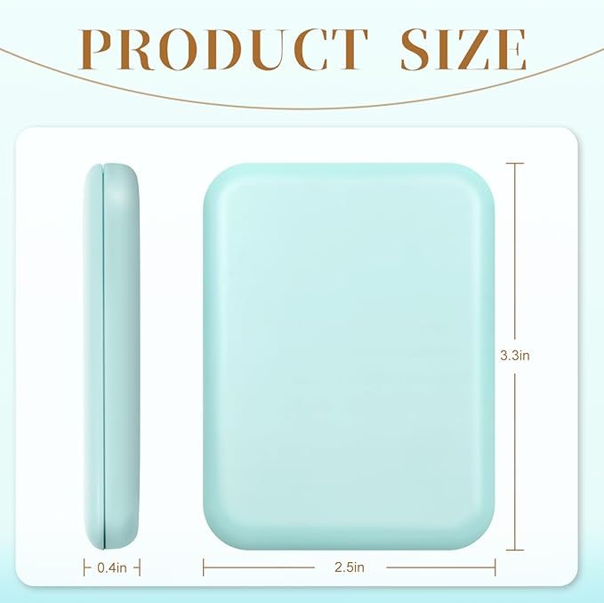 Kakuje Compact Mirror, 1X/3X Magnification LED Pocket Mirror with Nternal BIattery, Mini Mirror for Purse, Pocket,Travel and Present (Mint Green)