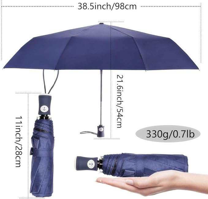 DBA FDJASGY Sun Umbrella Compact Folding Travel Umbrella Auto Open and Close for Windproof, Rainproof & 99.9% UV Protection Parasol with Black Anti-UV Coating