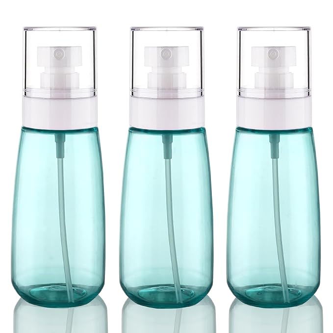 Cosywell Spray Bottle for Hair TSA Approved 3.4oz 100ml 3 Pack Leak Proof Travel Spray Bottle Empty Refillable Small Spray Bottles for Perfume Essential Oils Toners Rose Water Cosmetics (3Green)