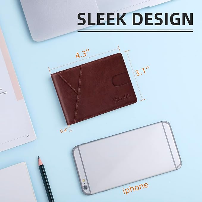 Zitahli Bifold Wallets for Men - Slim RFID Leather Credit Card Holder for 6-11 Cards, Minimalist Thin Wallet with ID Window & Cash Slot,Front Pockt Carteras Para Hombres, Birthday Gifts for Men | Slim, RFID Blocking, Premium, Front Pocket, Gift Box, Le...