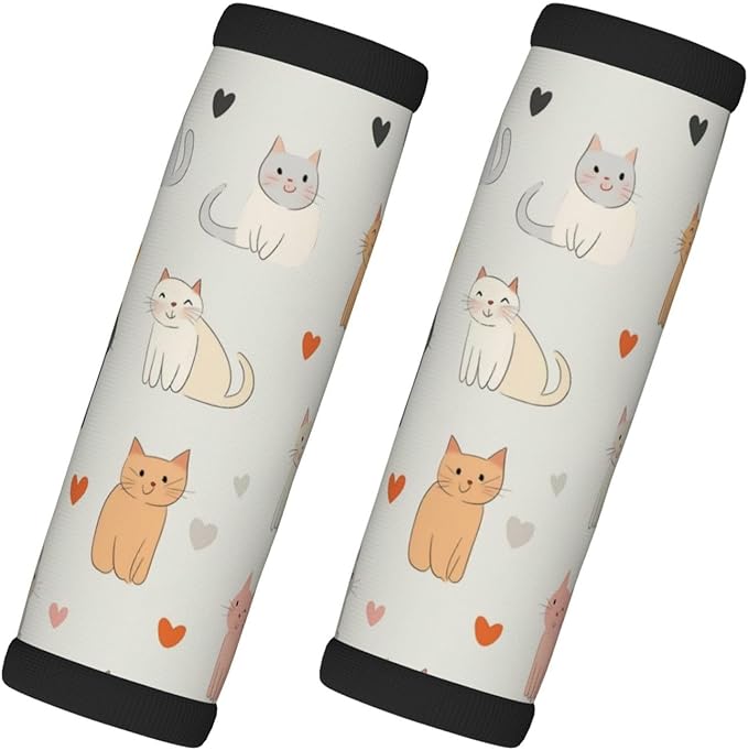 Cute Cartoon Cats Luggage Handles Wrap Grips For Suitcases Luggage Travel Accessories For Airplane 2pcs
