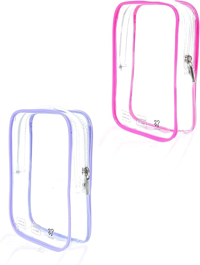 2 Packing Cubes 1 Quart Size Travel Bag TSA Approved Toiletry Bag Clear Small Purse Pouch International Long Flight Must Haves for Toiletries Makeup Liquids Airplane Europe Vacation Essentials
