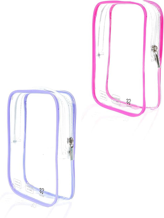 2 Packing Cubes 1 Quart Size Travel Bag TSA Approved Toiletry Bag Clear Small Purse Pouch International Long Flight Must Haves for Toiletries Makeup Liquids Airplane Europe Vacation Essentials