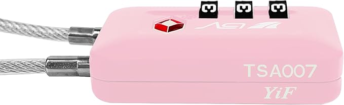 TSA Accepted Luggage Travel Lock, Set-Your-Own Combination Lock for School Gym Locker, Golf Bag, Luggage Suitcase Baggage Locks, Filing Cabinets, Toolbox, Case (Pink, 2 Pack)