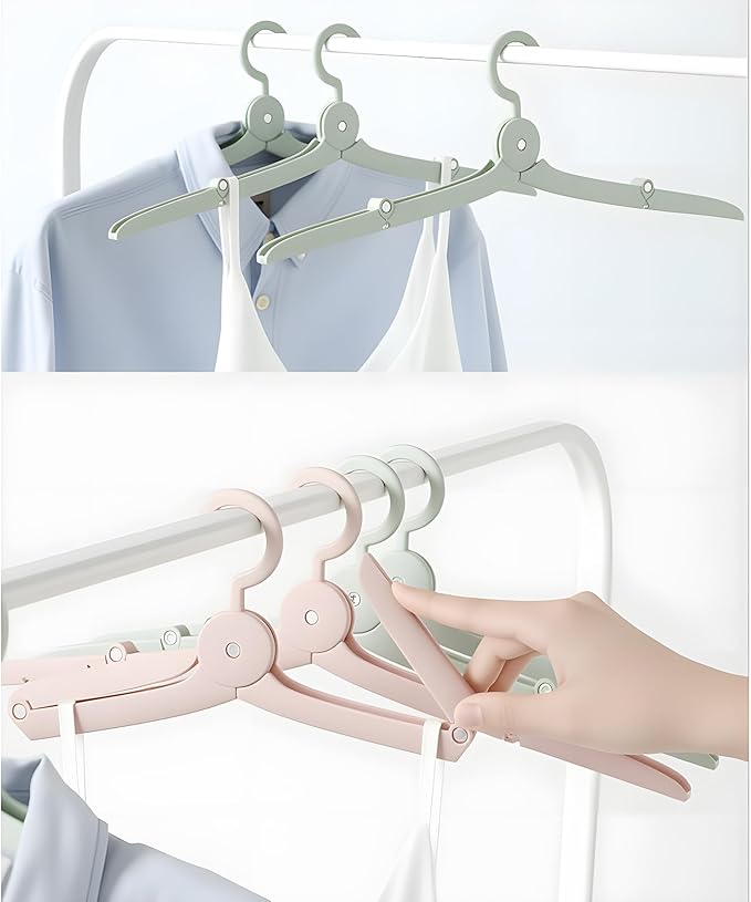Foldable Travel Hangers for Cruise, Portable Clothes Hangers, Cruise Accessories Must Haves & Essentials for Women, Lightweight Collapsible Drying Rack for Hotel (3-Pack, Multicolor)