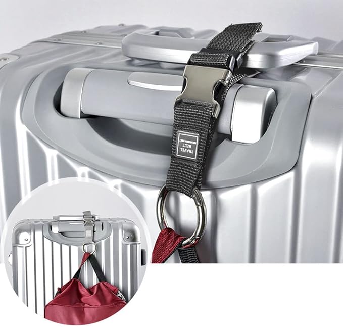 Add-A-Bag Luggage Strap Jacket Gripper, Luggage Straps Baggage Suitcase Belts Travel Accessories - Make Your Hands Free, Easy to Carry Your Extra Bags (2X Black)