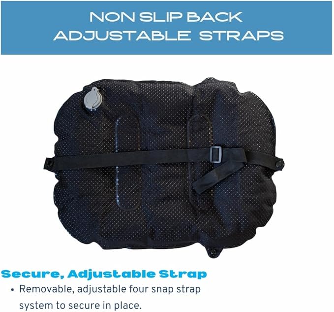 Lumbar Pillow - Inflatable Lumbar Pillow for Airplane Travel - Ideal Back Cushion or Lumbar Support Pillow to Keep You Comfortable While Sitting