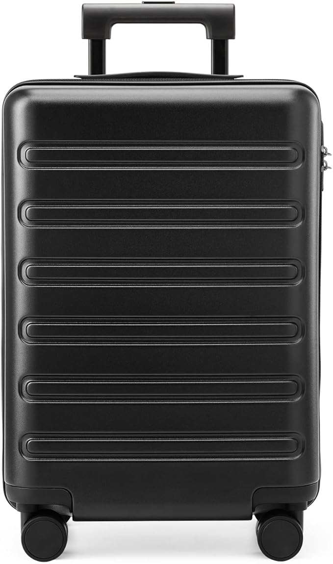 NINETYGO Large Checked Luggage 28 Inch, Checking In Luggage with Smooth Double Spinner Wheels, Hard Shell PC+ABS Suitcase, Lightweight Travel Luggage, TSA Approved (Black, Andes)