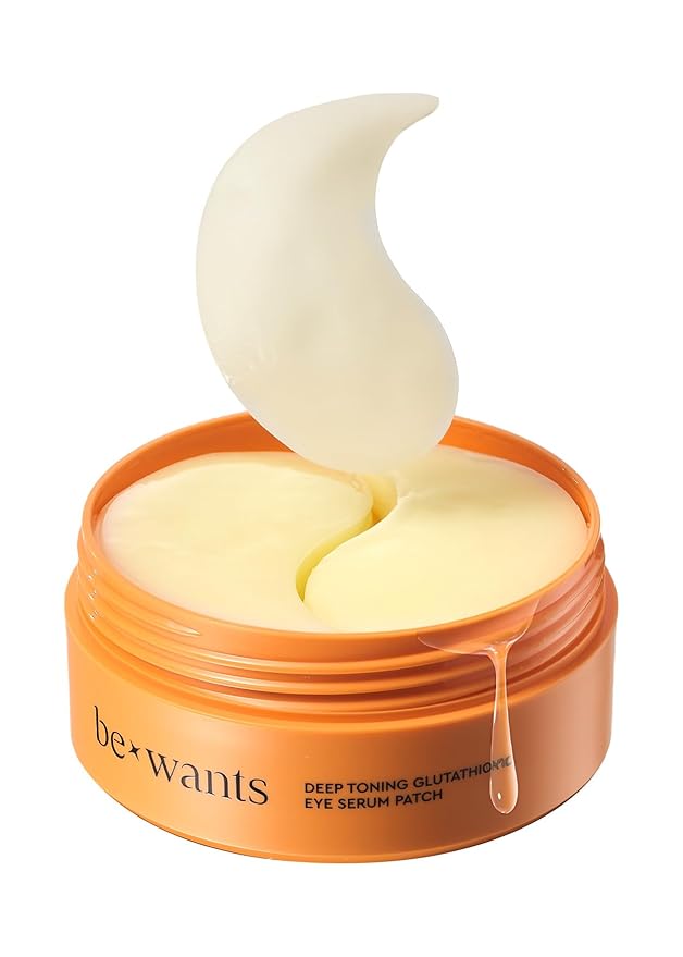 bewants Deep Toning Glutathione Eye Serum Patch | Korean Retinol and Caffeine Eye Patches | Advanced Glutathione Skincare Gel Patch | 60 Undereye Mask Patches