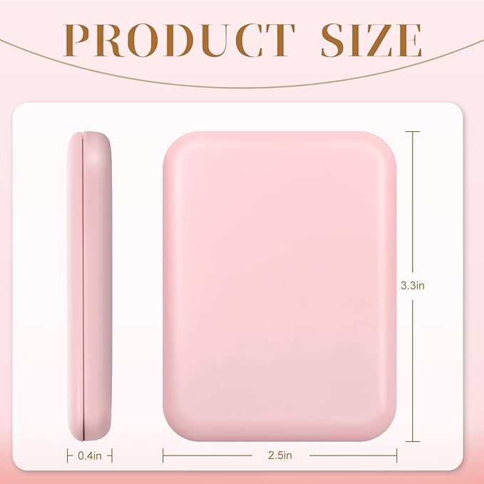 Kakuje Compact Mirror, 1X/3X Magnification LED Pocket Mirror with Nternal BIattery, Mini Mirror for Purse, Pocket,Travel and Present (Pink)