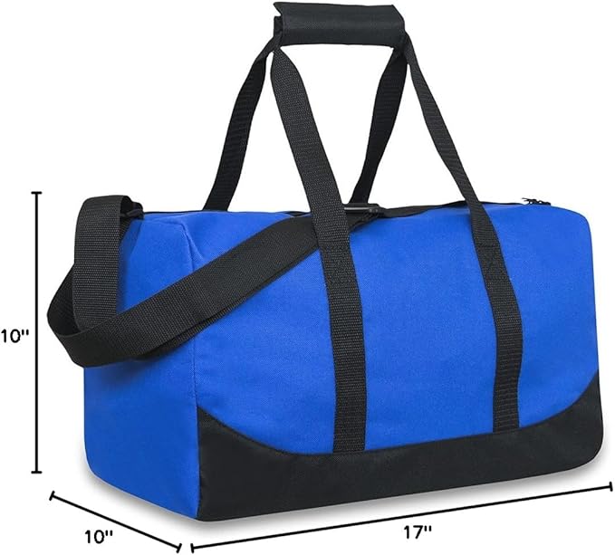 30 Liter, 17 Inch Canvas Duffle Bags for Men and Women – Travel Weekender Overnight Carry-On Shoulder Duffel Tote Bags (Blue)