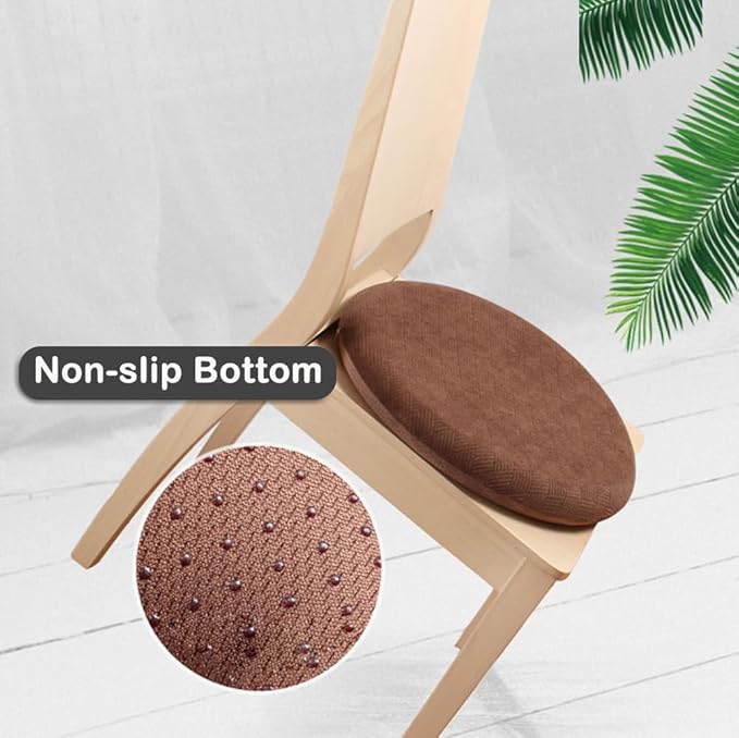 Sigmat Memory Foam Seat Cushion Anti-Slip Soft Round Chair Pad 18 Inch Navy Blue