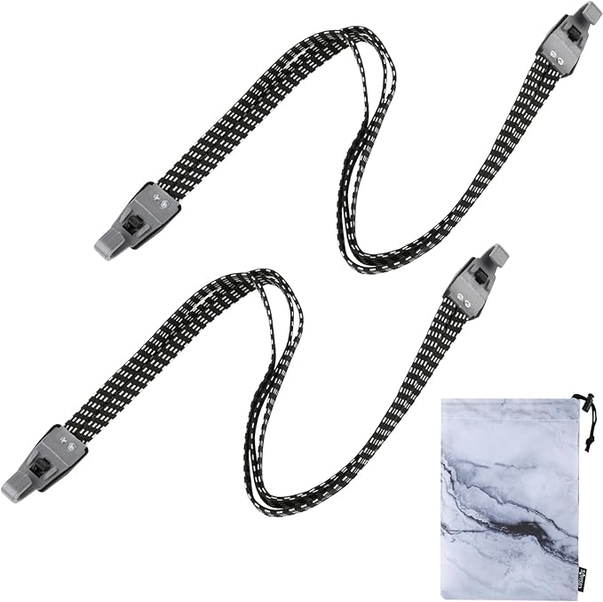 Cosmos 3 in 1 Bungee Cord Elastic Motorcycle Bike Luggage Fixed Strap Rope, 2 Pcs Straps with 1 Pc Marble Pattern Storage Bag