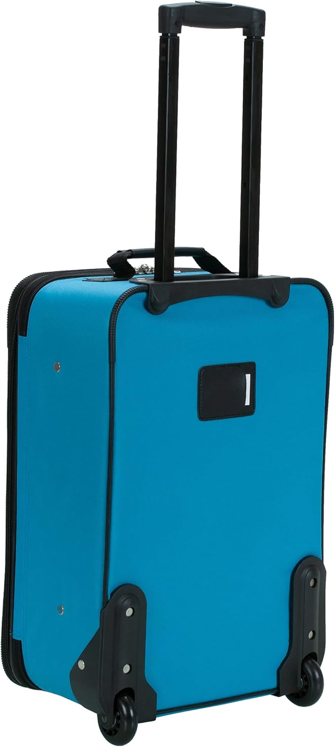 Rockland Journey Softside Upright Luggage Set,Expandable, Turquoise, 4-Piece (14/19/24/28)