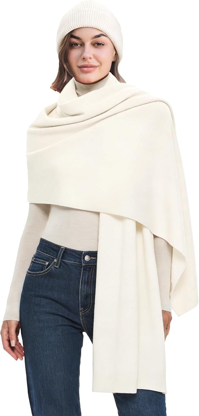 PULI Women's Pashmina Shawl Wraps for Evening Dress Large Scarf Blanket Long Wedding Bridal Winter Warm Shoulder Wrap