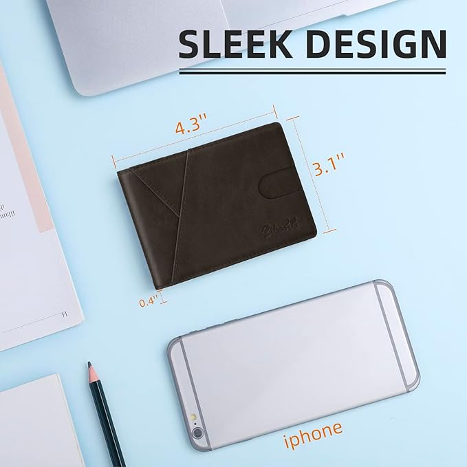 Zitahli Bifold Wallets for Men - Slim RFID Leather Credit Card Holder for 6-11 Cards, Minimalist Thin Wallet with ID Window & Cash Slot,Front Pockt Carteras Para Hombres, Birthday Gifts for Men | Slim, RFID Blocking, Premium, Front Pocket, Gift Box, Le...