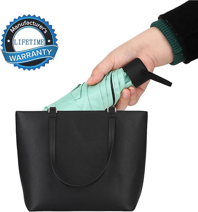 GAOYAING Compact Travel Umbrella with Case Sun&Rain Lightweight Small and Compact Suit for Pocket