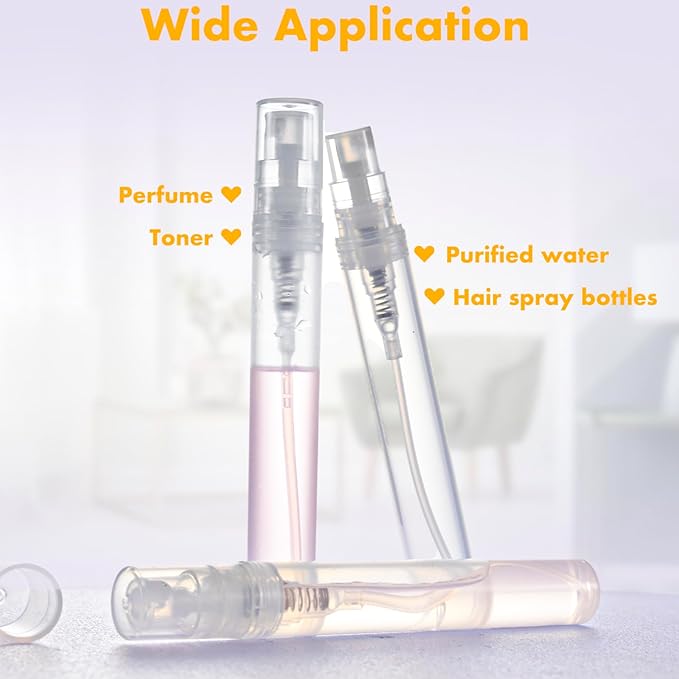 Mini Perfume Sample Bottles, 10 Pack 5 ml Plastic Small Perfume Spray Bottle, Fine Mist, Portable Perfume Travel Refillable Bottle, Upgraded atomizer sprayer for perfume, Clear