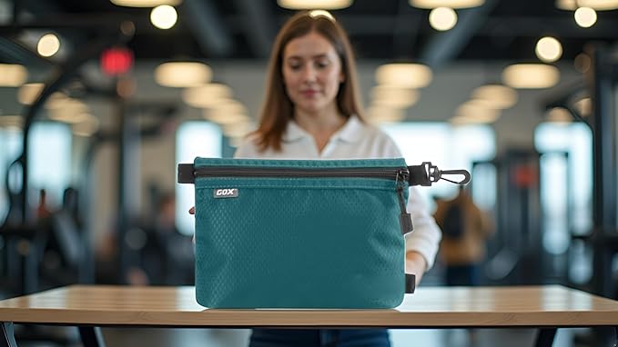 GOX Small Toiletry Bag for Men Bulk Cosmetic Bag Dopp Kit Carry On Zipper Pouch Organization Nylon Small Packing Sack Waterproof (Turquoise)