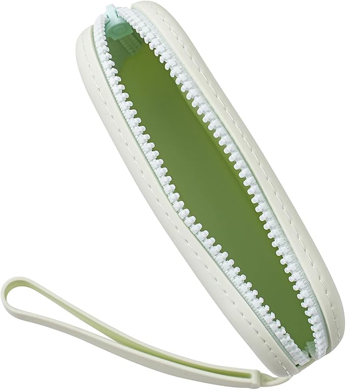 Small Silicone Multifunctional Essential Bag Portable Travel Makeup Bag for Women Men Cards Cash Bag Zipper Pouch (Light Green)
