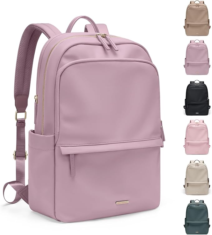 GOLF SUPAGS Women Laptop Backpack Casual Daypack for Work Travel College Backpack Purse Fits 15.6 Inch Notebook (Pinkish Purple)
