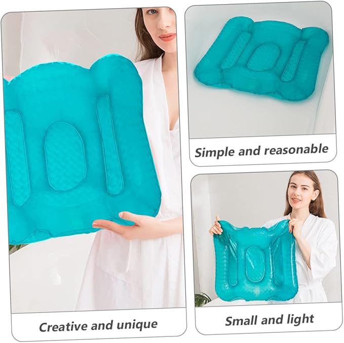 1pc Inflatable Bathtub Seat Cushion Suction Cup Water Injection Inflation Comfortable for Bathing
